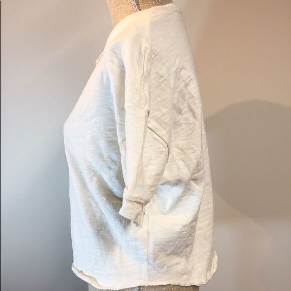 Madewell Basic Cropped Tee Quarter Button front XS - Picture 5 of 7